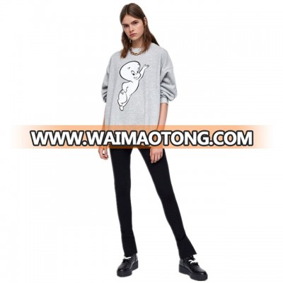 Fleece New Design Round Neck And Long Sleeves Cute Pullover Custom Printing Hoodies Sale Sweatshirts For Women