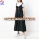 China goods wholesale women black cotton bow front dress